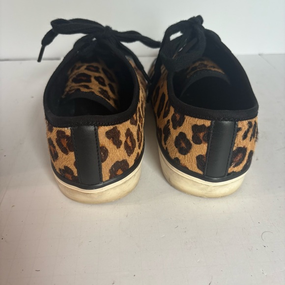 Tory Burch Marin Ocelot calfskin Leopard Print Flat Lace Up Sneakers, size 7 - Picture 5 of 9